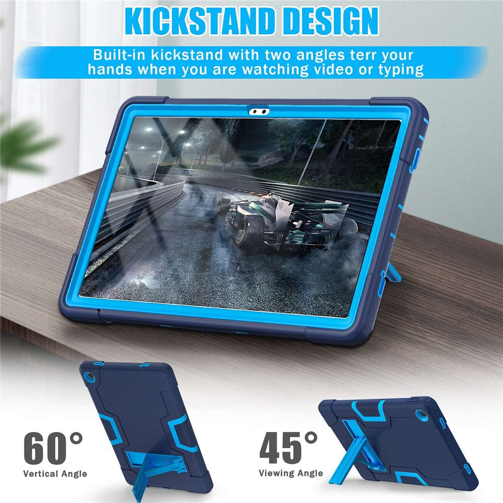 For Lenovo Tab M10 Plus (3rd Gen) / Xiaoxin Pad 2022 10.6 inch 125FU / 128FU Protective Case Robot Pattern Silicone+PC Tablet Anti-Scratch Cover Shockproof Portable Kickstand Case