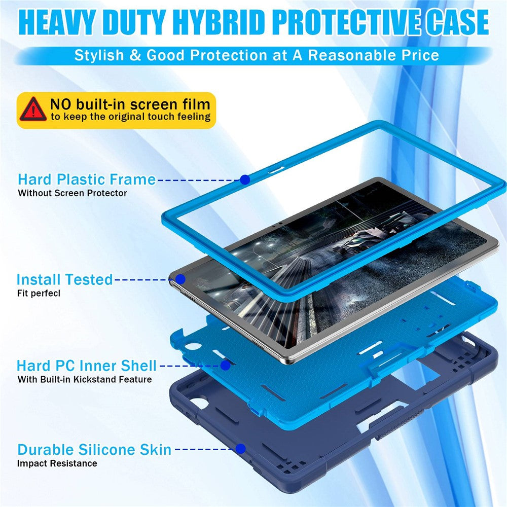 For Lenovo Tab M10 Plus (3rd Gen) / Xiaoxin Pad 2022 10.6 inch 125FU / 128FU Protective Case Robot Pattern Silicone+PC Tablet Anti-Scratch Cover Shockproof Portable Kickstand Case
