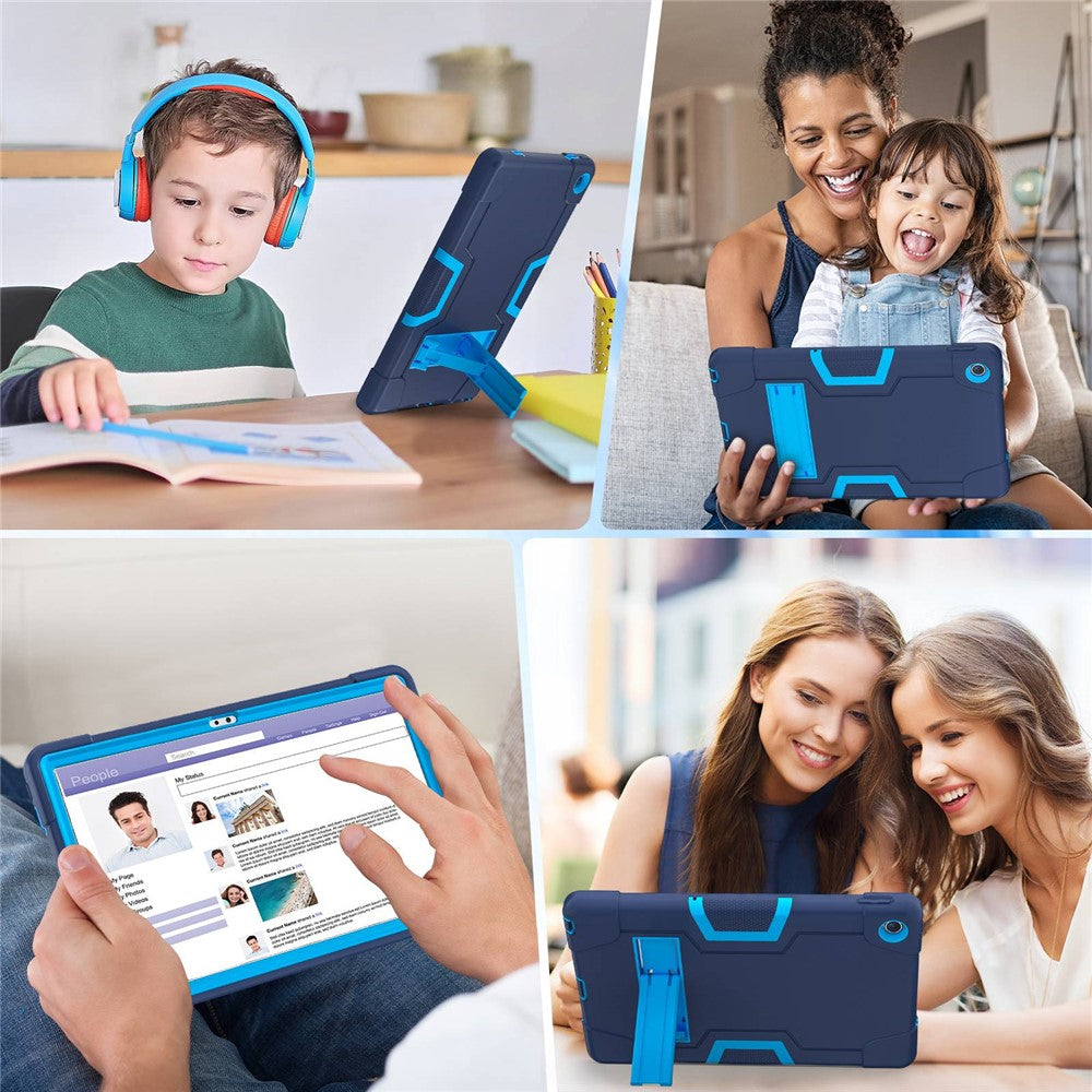 For Lenovo Tab M10 Plus (3rd Gen) / Xiaoxin Pad 2022 10.6 inch 125FU / 128FU Protective Case Robot Pattern Silicone+PC Tablet Anti-Scratch Cover Shockproof Portable Kickstand Case