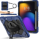 For Xiaomi Pad 7 Pro  /  Pad 7 Case Silicone + PC Kickstand Tablet Cover with Handy Strap