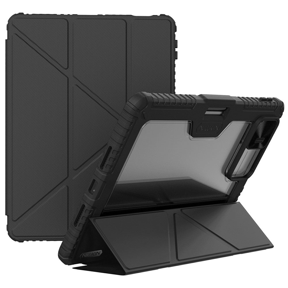 NILLKIN Bumper Leather Case Pro for Xiaomi Pad 7 Pro  /  Pad 7 Slide Camera Lid Origami Stand Tablet Cover Auto Wake  /  Sleep