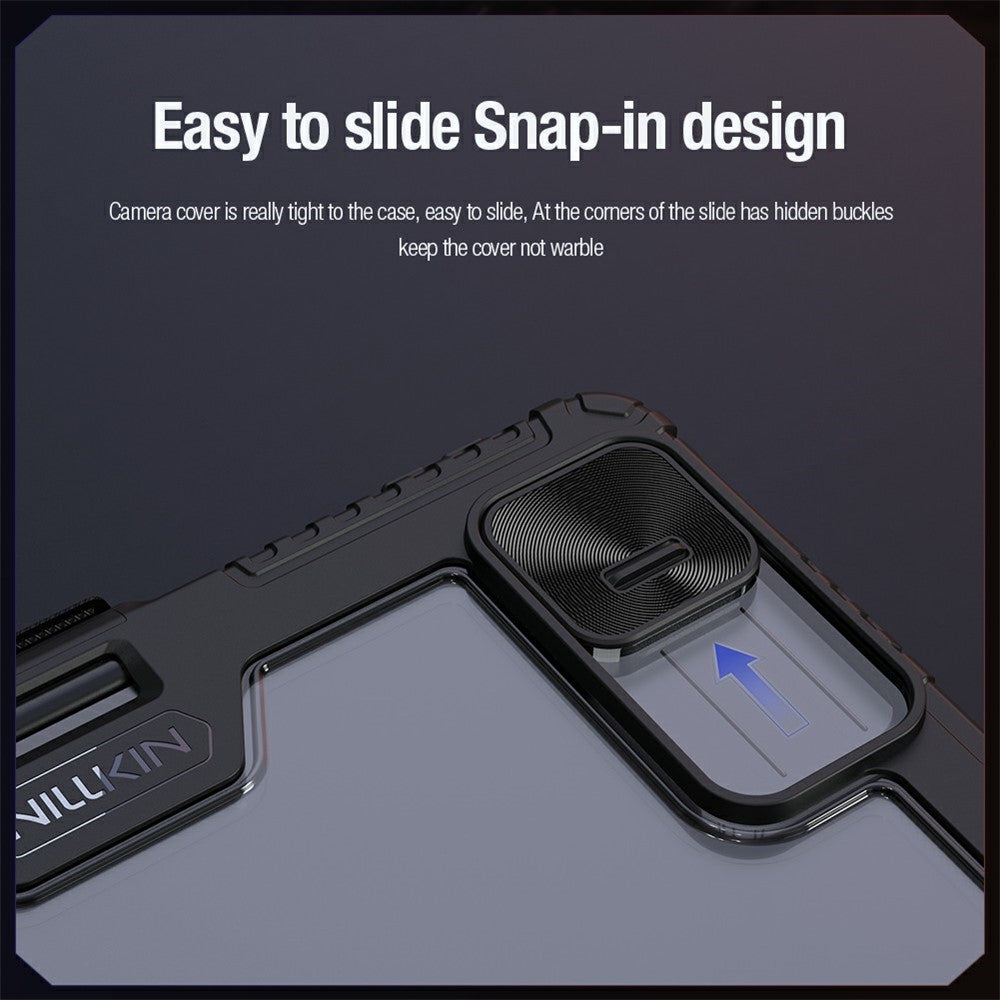 NILLKIN Bumper Leather Case Pro for Xiaomi Pad 7 Pro  /  Pad 7 Slide Camera Lid Origami Stand Tablet Cover Auto Wake  /  Sleep