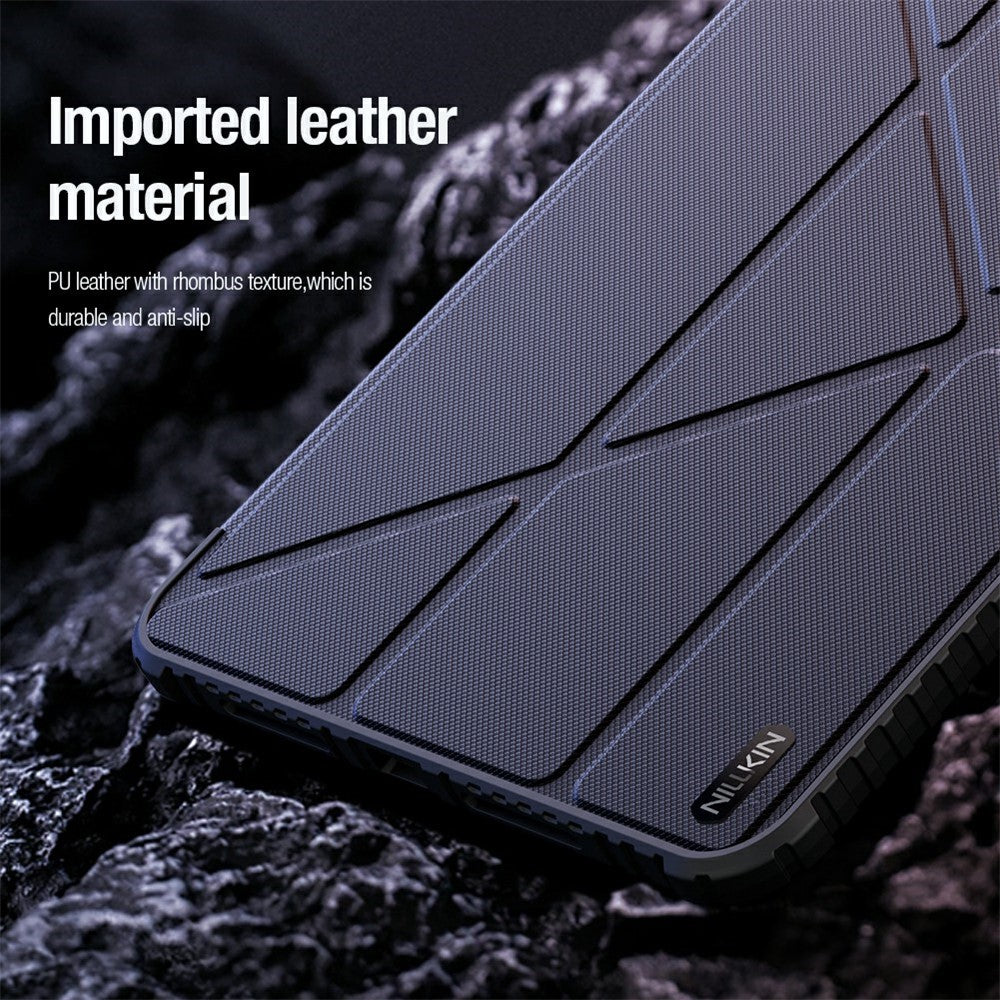 NILLKIN Bumper Leather Case Pro for Xiaomi Pad 7 Pro  /  Pad 7 Slide Camera Lid Origami Stand Tablet Cover Auto Wake  /  Sleep