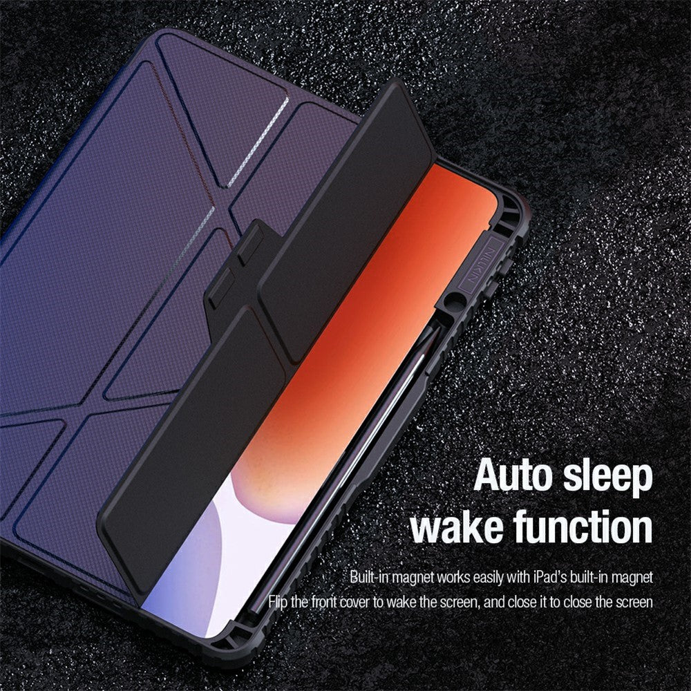 NILLKIN Bumper Leather Case Pro for Xiaomi Pad 7 Pro  /  Pad 7 Slide Camera Lid Origami Stand Tablet Cover Auto Wake  /  Sleep