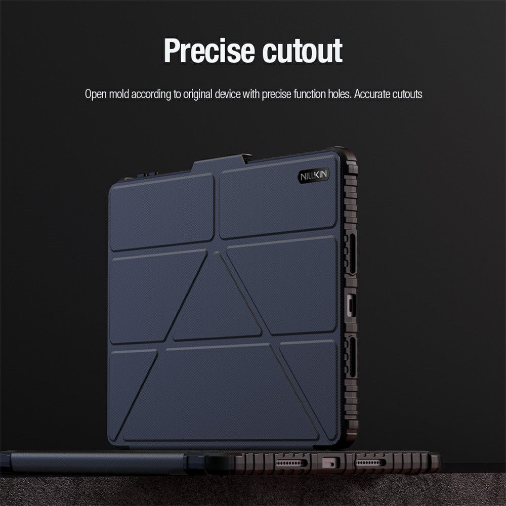 NILLKIN Bumper Leather Case Pro for Xiaomi Pad 7 Pro  /  Pad 7 Slide Camera Lid Origami Stand Tablet Cover Auto Wake  /  Sleep