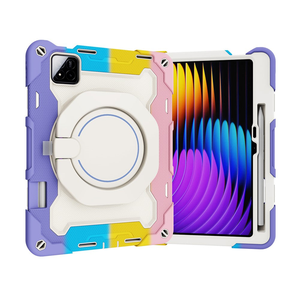 For Xiaomi Pad 7 / Pad 7 Pro Case Hand Grip Kickstand PC + Silicone Tablet Cover with Pencil Holder