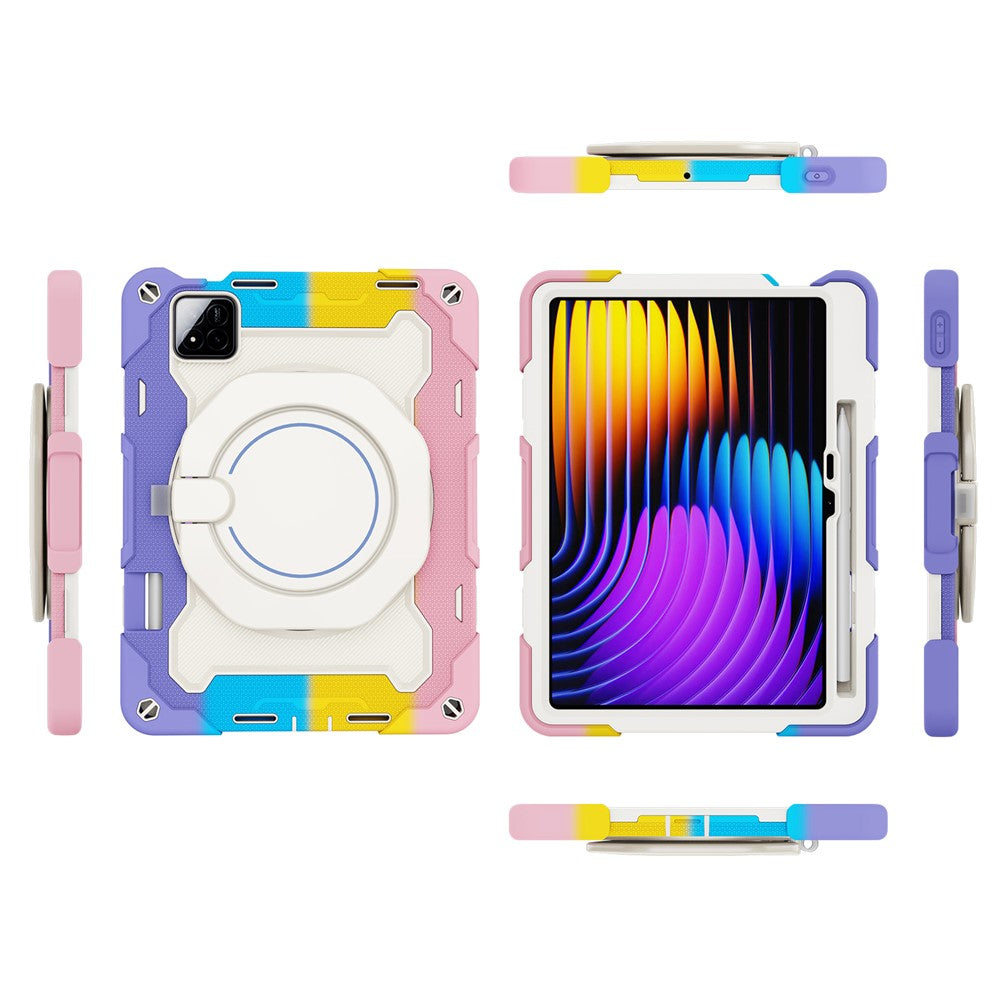 For Xiaomi Pad 7 / Pad 7 Pro Case Hand Grip Kickstand PC + Silicone Tablet Cover with Pencil Holder