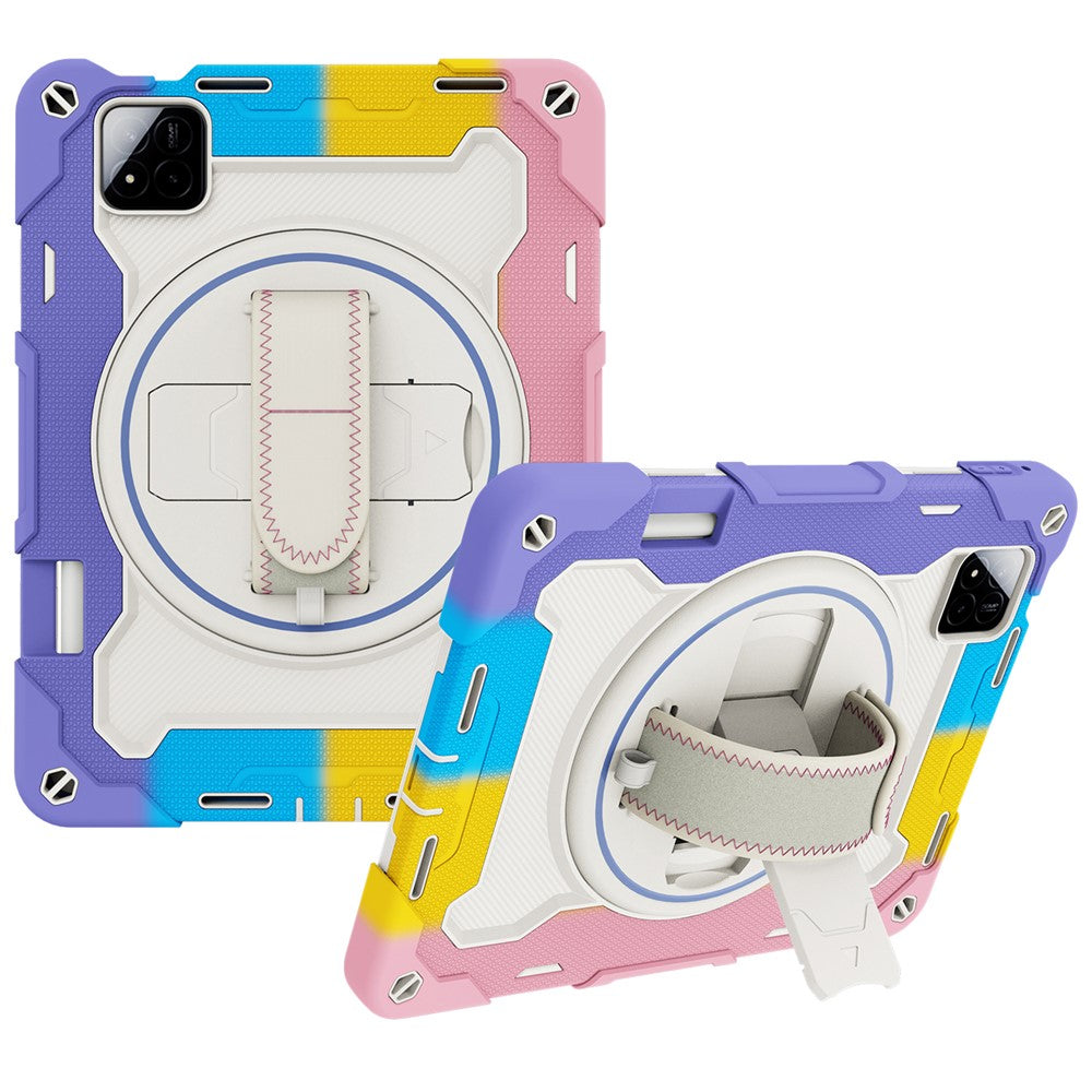 For Xiaomi Pad 7 / Pad 7 Pro Kickstand Case Hand Strap PC + Silicone Tablet Cover with Pencil Holder