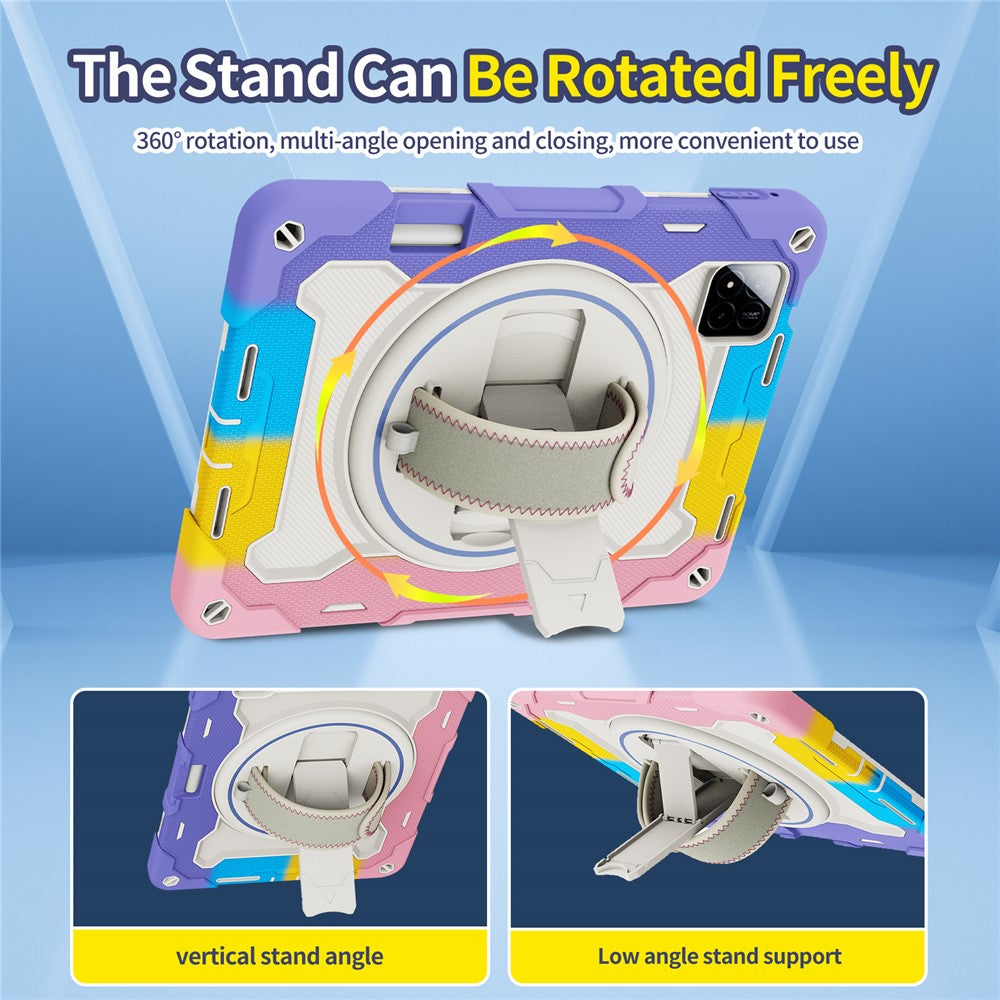 For Xiaomi Pad 7 / Pad 7 Pro Kickstand Case Hand Strap PC + Silicone Tablet Cover with Pencil Holder