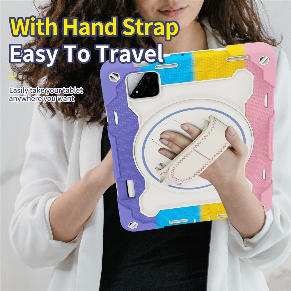 For Xiaomi Pad 7 / Pad 7 Pro Kickstand Case Hand Strap PC + Silicone Tablet Cover with Pencil Holder