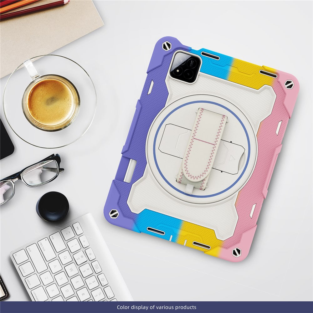 For Xiaomi Pad 7 / Pad 7 Pro Kickstand Case Hand Strap PC + Silicone Tablet Cover with Pencil Holder