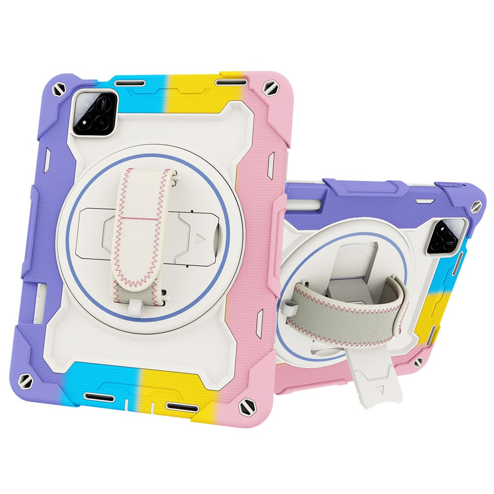 For Xiaomi Pad 7 / Pad 7 Pro Kickstand Case Hand Strap PC + Silicone Tablet Cover with Pencil Holder