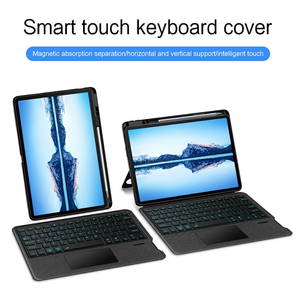 Huawei Qingyun C7 (2:a generationen) läderfodral + Bluetooth-kompatibelt tangentbord med bakgrundsbelyst styrplatta