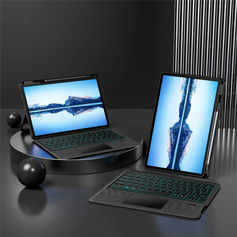 Huawei Qingyun C7 (2:a generationen) läderfodral + Bluetooth-kompatibelt tangentbord med bakgrundsbelyst styrplatta