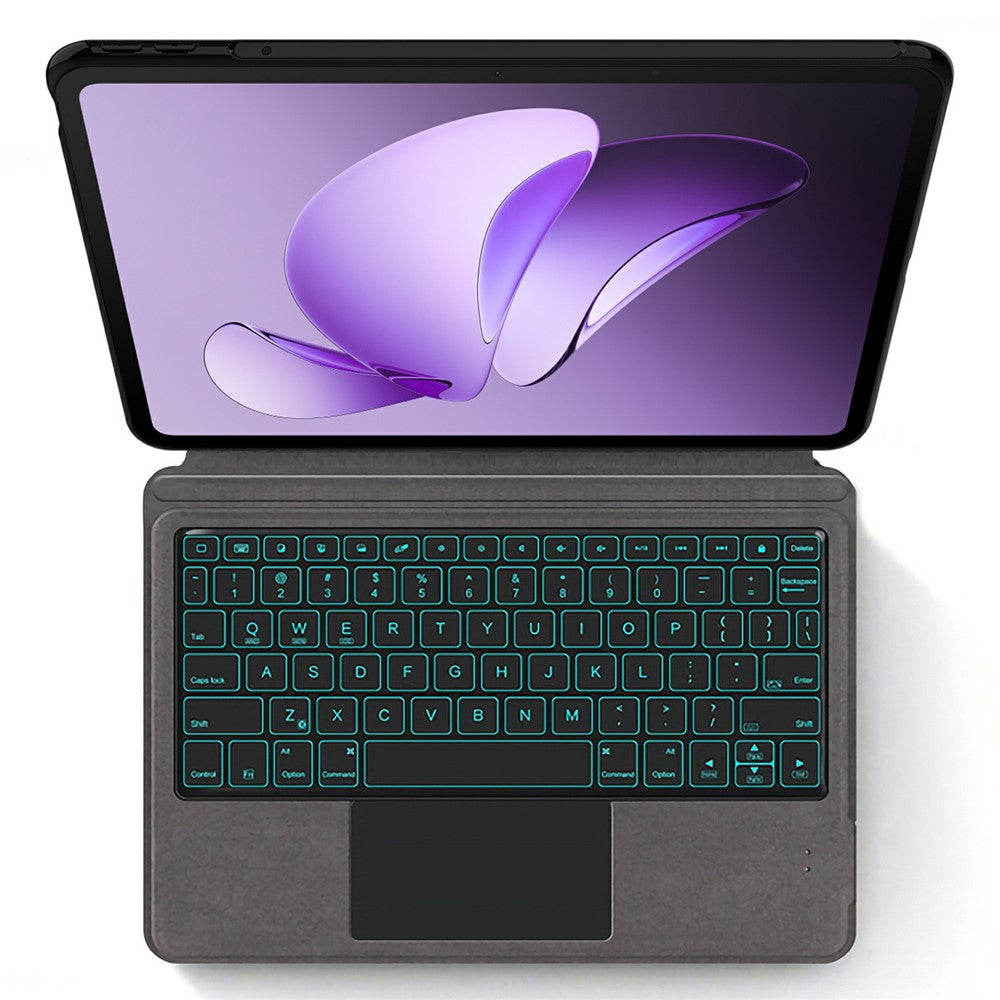 For Oppo Pad 3 Leather Case + Touchpad Bluetooth-compatible Keyboard with Backlit