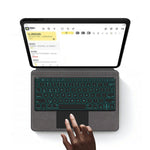 For Oppo Pad 3 Leather Case + Touchpad Bluetooth-compatible Keyboard with Backlit