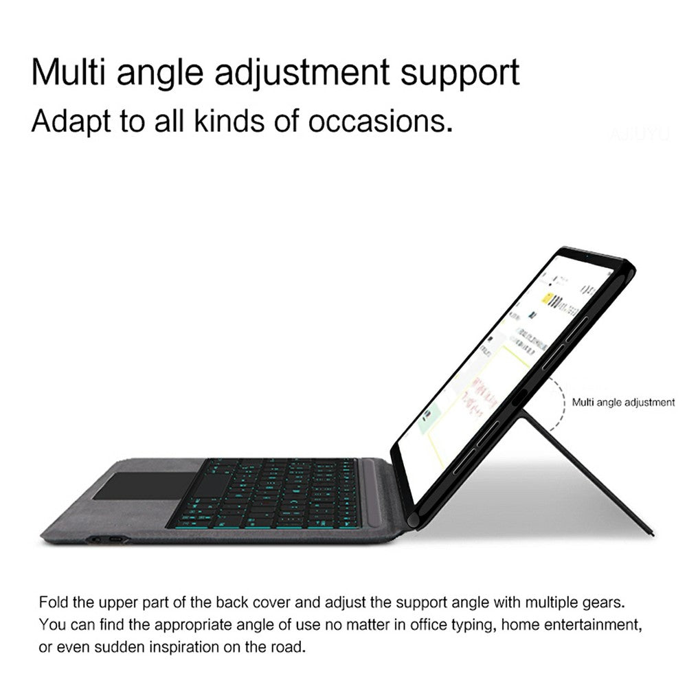 Läderfodral för Oppo Pad 3 + Pekplatta Bluetooth-kompatibelt tangentbord med bakgrundsbelysning