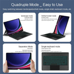 Til Samsung Galaxy Tab S8 Ultra-læderetui + Bluetooth-kompatibelt tastatur med baggrundsbelysning og trackpad