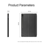 Til Samsung Galaxy Tab S8 Ultra-læderetui + Bluetooth-kompatibelt tastatur med baggrundsbelysning og trackpad