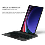 Til Samsung Galaxy Tab S8 Ultra-læderetui + Bluetooth-kompatibelt tastatur med baggrundsbelysning og trackpad