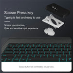 Til Samsung Galaxy Tab S8 Ultra-læderetui + Bluetooth-kompatibelt tastatur med baggrundsbelysning og trackpad