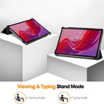 For Lenovo Tab M11  /  K11 Case Tri-Fold Stand PU Leather Tablet Cover with 2.5D Tempered Glass Screen Protector