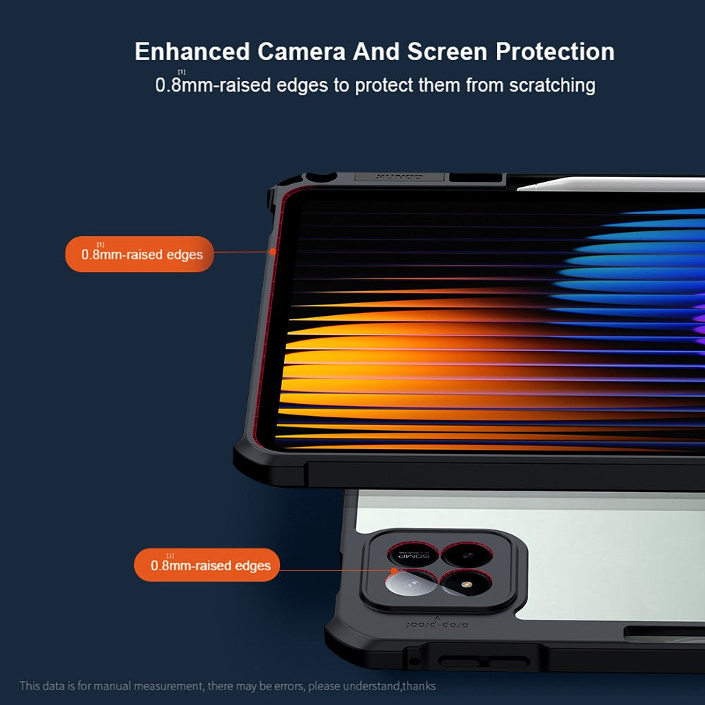 XUNDD For Xiaomi Pad 7 / Pad 7 Pro Case Transparent PC + TPU Drop Protection Tablet Cover