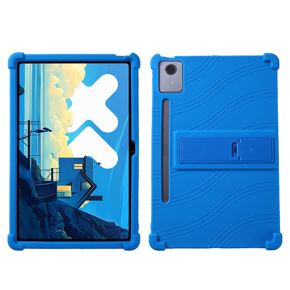 For Lenovo Xiaoxin Pad Pro 12.7 Inch / Pad Pro 12.7 (2025) Silicone Case with Kickstand Rugged Protective Cover