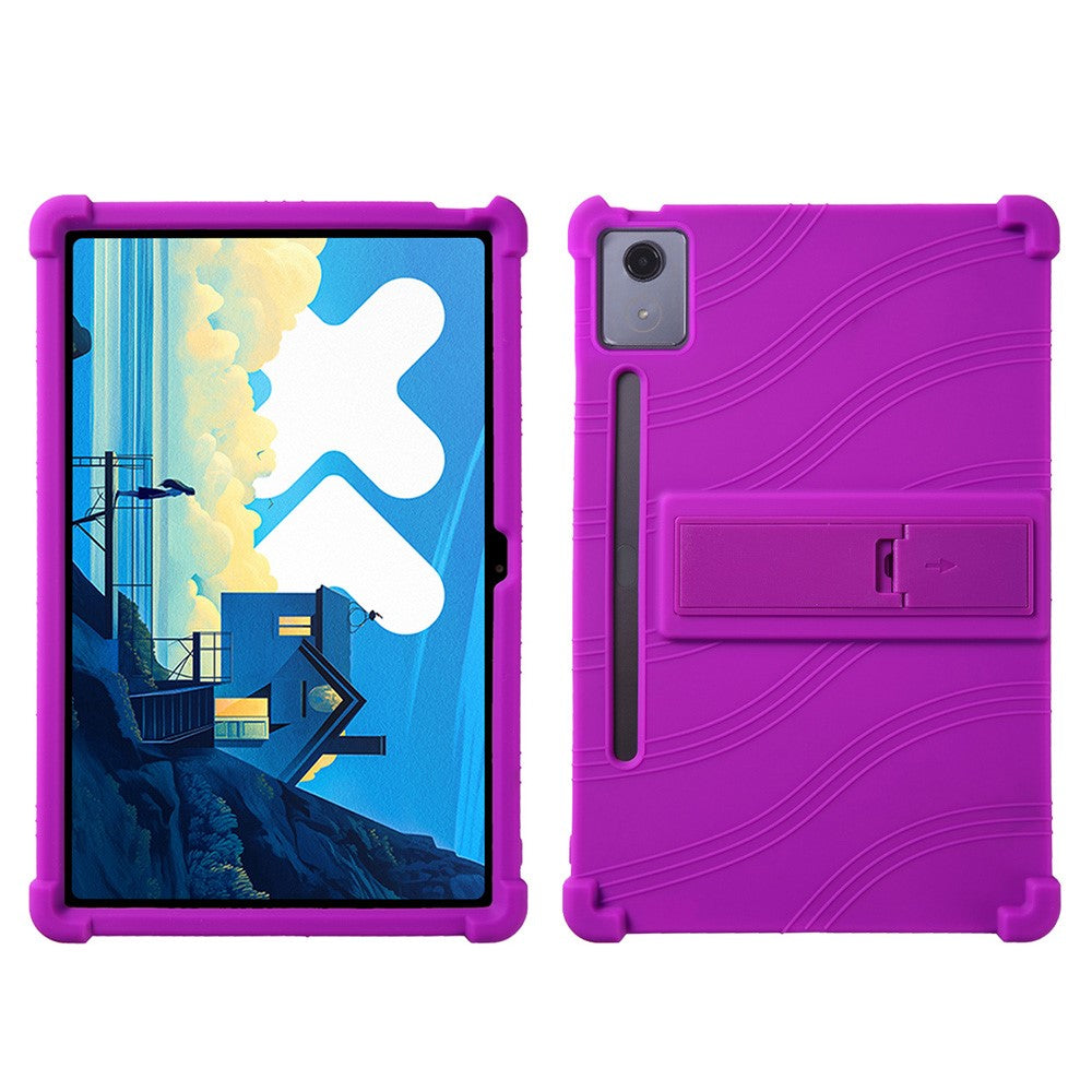 For Lenovo Xiaoxin Pad Pro 12.7 Inch / Pad Pro 12.7 (2025) Silicone Case with Kickstand Rugged Protective Cover
