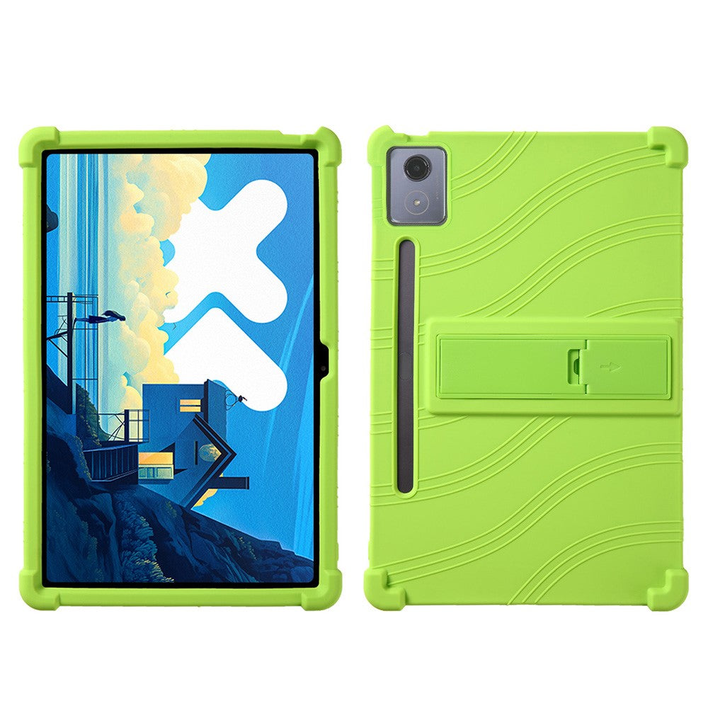 For Lenovo Xiaoxin Pad Pro 12.7 Inch / Pad Pro 12.7 (2025) Silicone Case with Kickstand Rugged Protective Cover