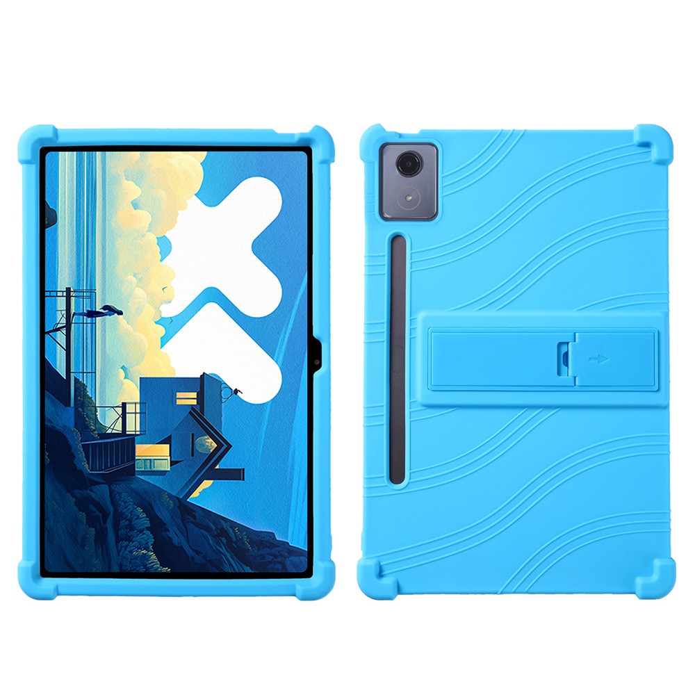 For Lenovo Xiaoxin Pad Pro 12.7 Inch / Pad Pro 12.7 (2025) Silicone Case with Kickstand Rugged Protective Cover