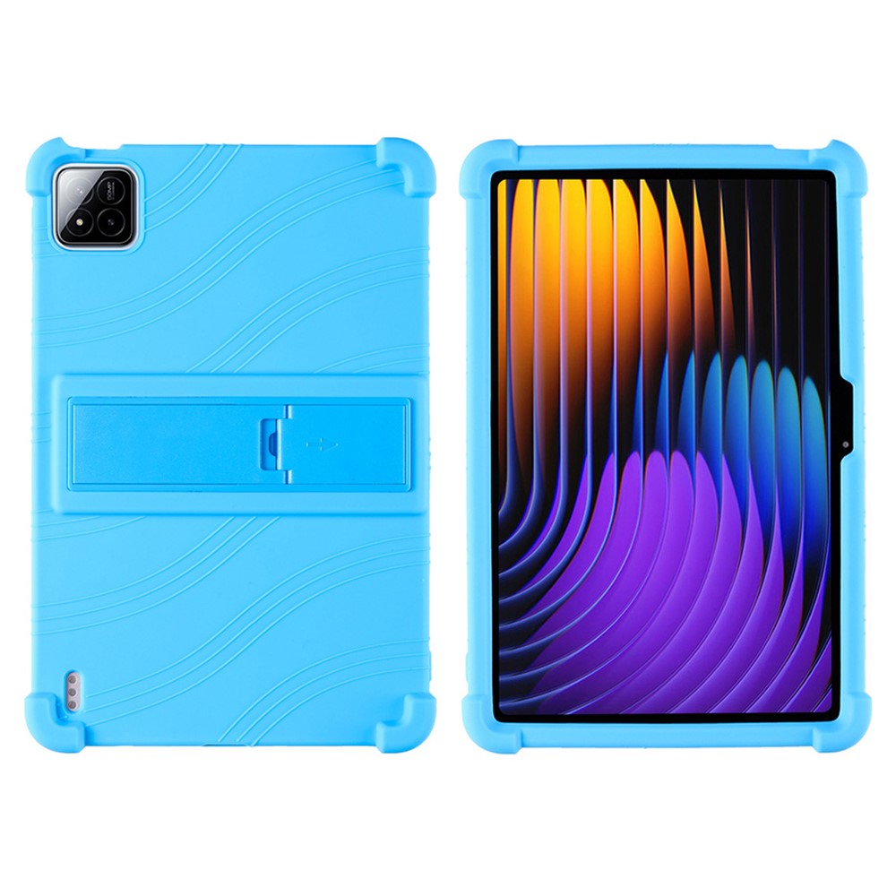For Xiaomi Pad 7 / Pad 7 Pro Silicone Case with Kickstand Rugged Protective Cover