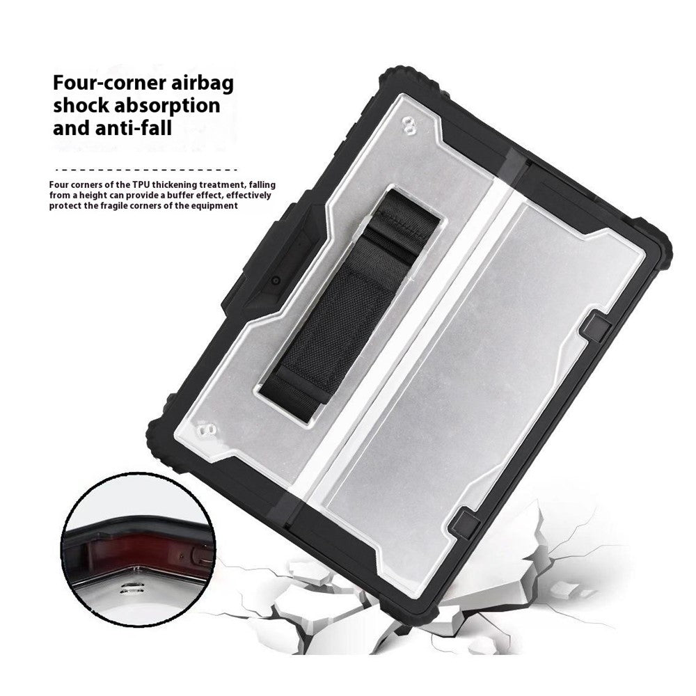 For Microsoft Surface Go 3 / 2 10.5 inch / 1 Protective Case PC TPU Clear Cover with Kickstand Pencil Holder (No Strap)