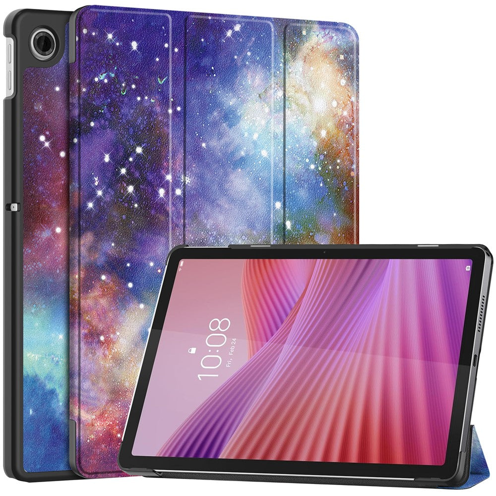 Fodral för Lenovo Tab TB311FU Pro med mönster, läderstativ och stativ.