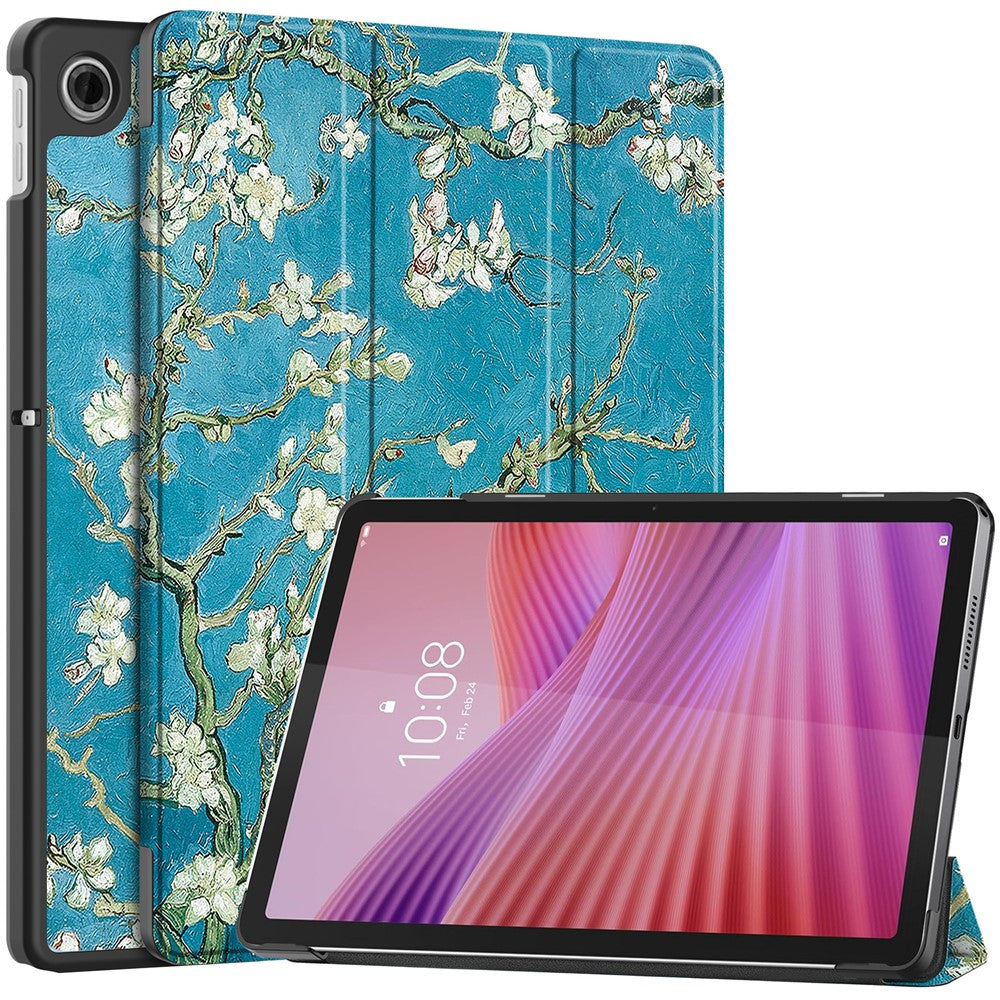 Fodral för Lenovo Tab TB311FU Pro med mönster, läderstativ och stativ.