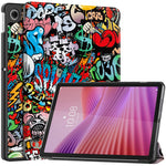 Fodral för Lenovo Tab TB311FU Pro med mönster, läderstativ och stativ.