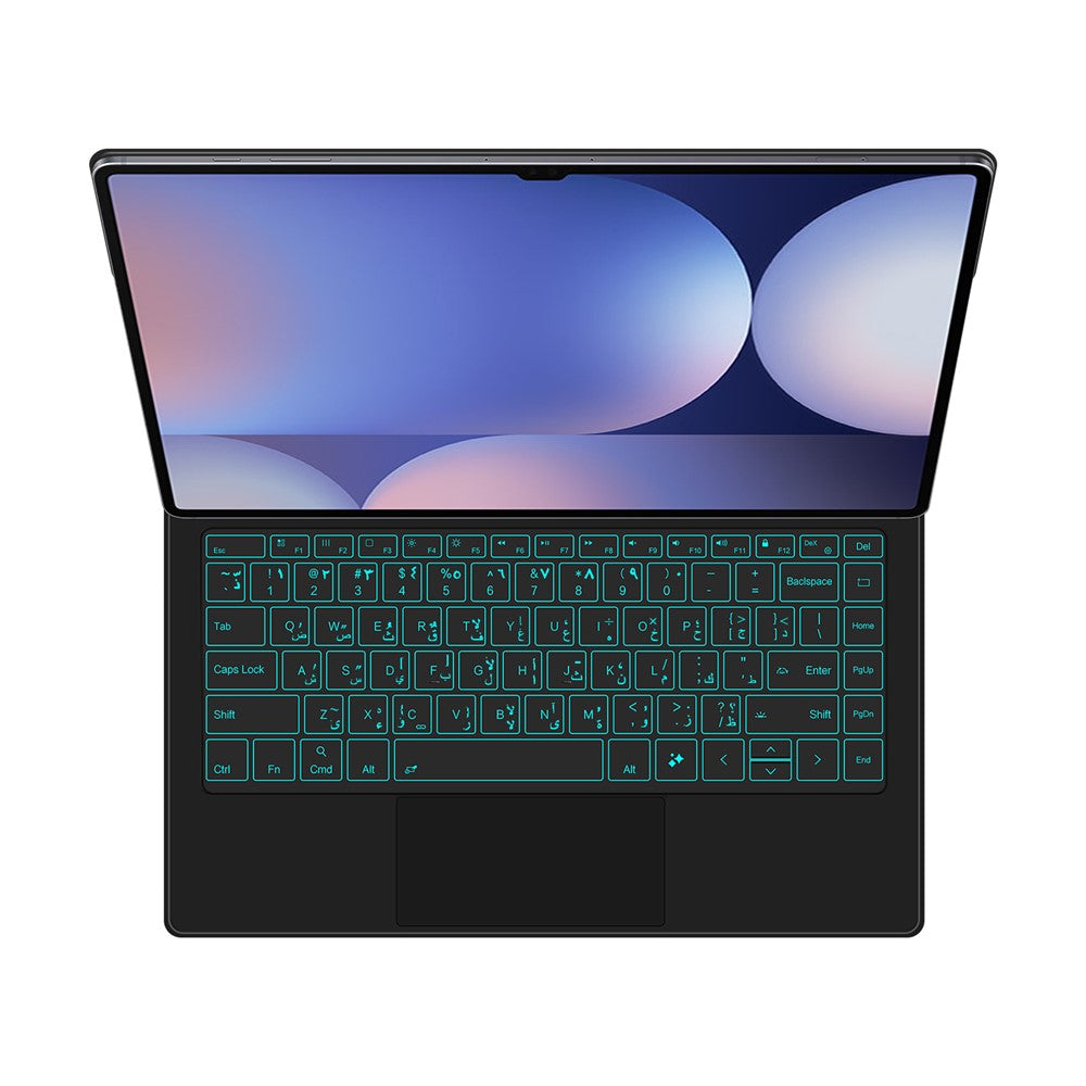Floating Magnetic Keyboard For Samsung Galaxy Tab S10 Ultra / S9 Ultra / S8 Ultra Bluetooth-Compatible Keyboard + Leather Tablet Case