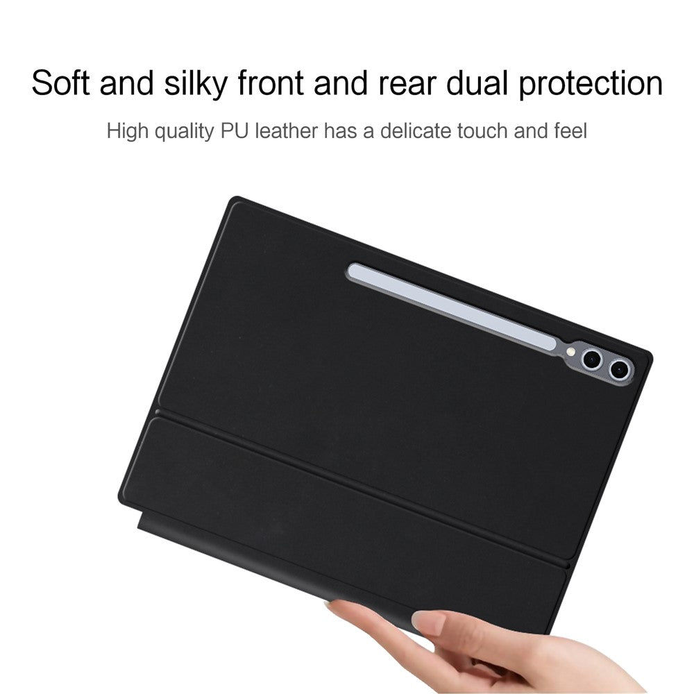 Floating Magnetic Keyboard For Samsung Galaxy Tab S10 Ultra / S9 Ultra / S8 Ultra Bluetooth-Compatible Keyboard + Leather Tablet Case