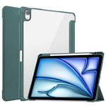 For iPad Air 11 (2026) / (2025) / (2024) Case Clear Acrylic Leather Tablet Cover Support Auto Sleep  /  Wake