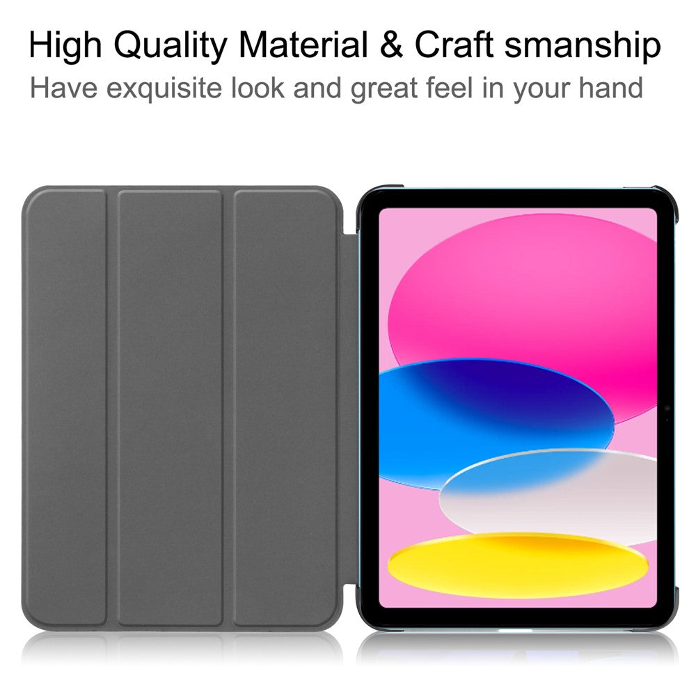 Til iPad (2025)/10.9 (2022) cover: Anti-drop læder tri-fold stander tabletcover