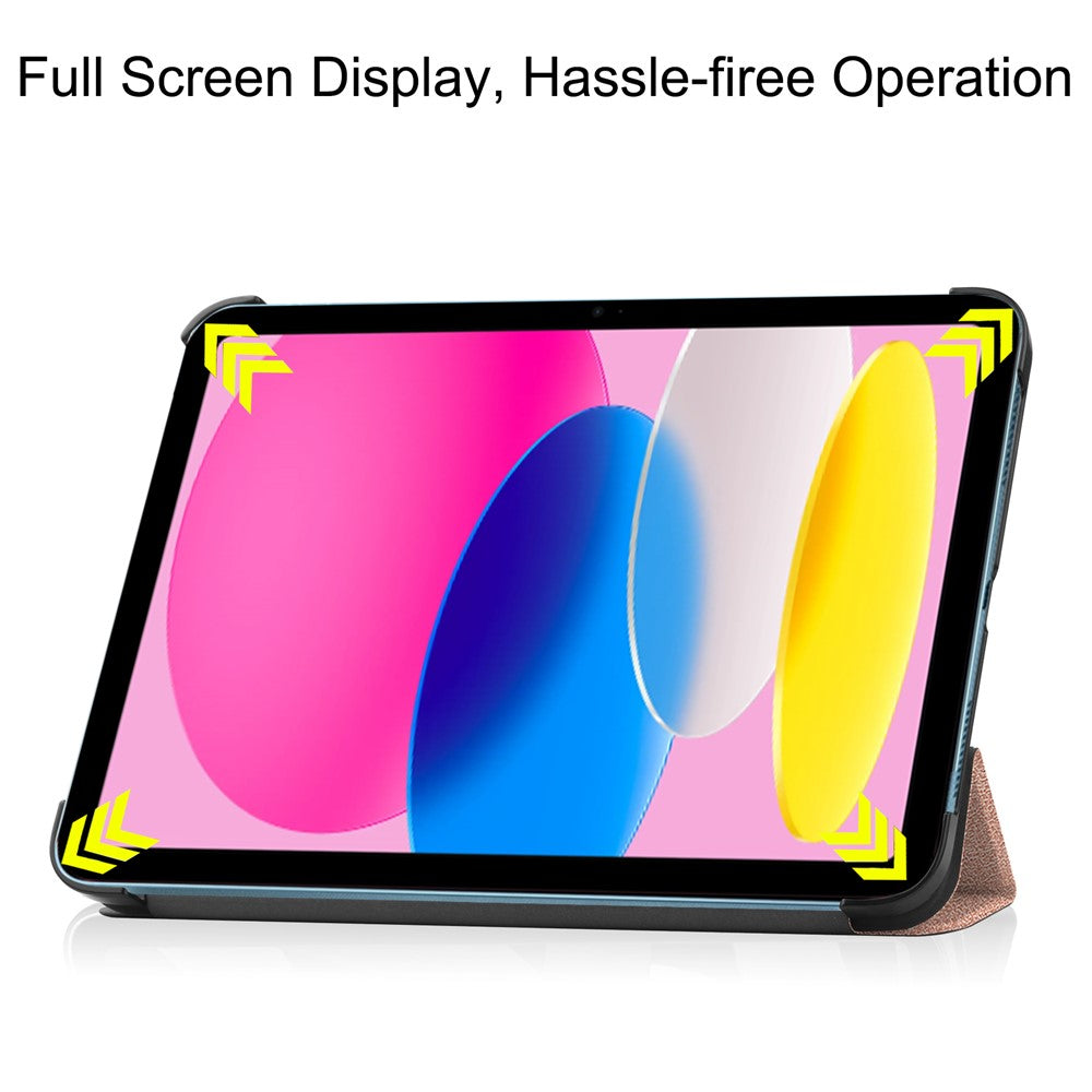 Til iPad (2025)/10.9 (2022) cover: Anti-drop læder tri-fold stander tabletcover