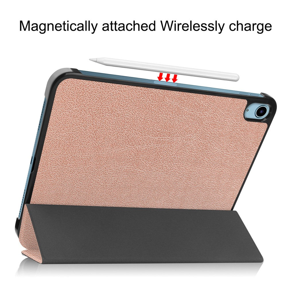 Til iPad (2025)/10.9 (2022) cover: Anti-drop læder tri-fold stander tabletcover