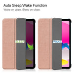Til iPad (2025)/10.9 (2022) cover: Anti-drop læder tri-fold stander tabletcover
