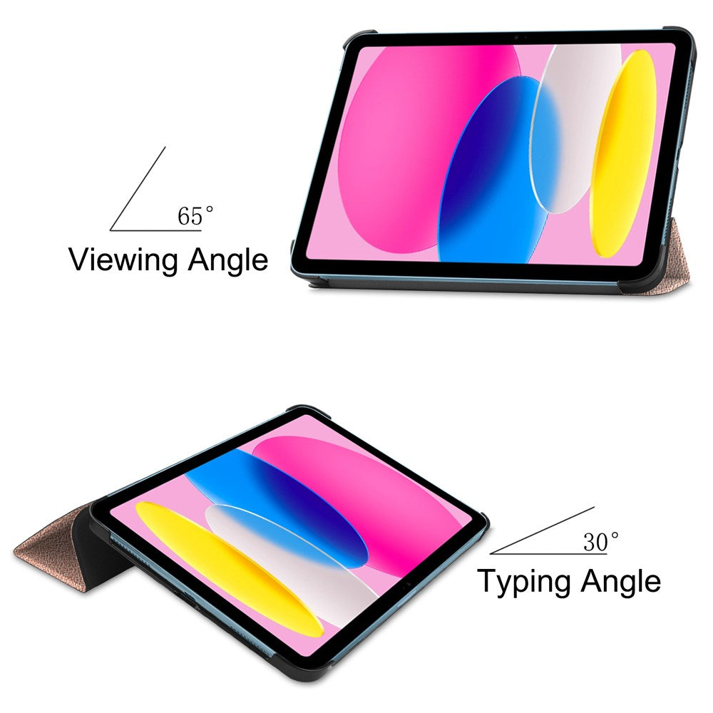 Til iPad (2025)/10.9 (2022) cover: Anti-drop læder tri-fold stander tabletcover