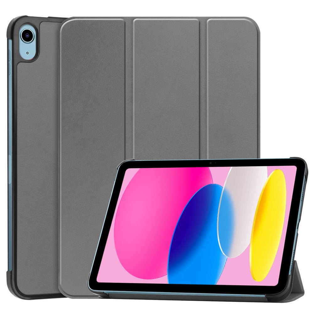 Til iPad (2025)/10.9 (2022) cover: Anti-drop læder tri-fold stander tabletcover