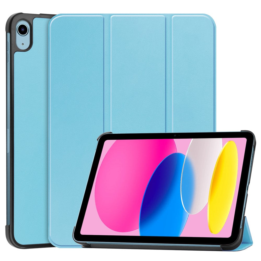Til iPad (2025)/10.9 (2022) cover: Anti-drop læder tri-fold stander tabletcover
