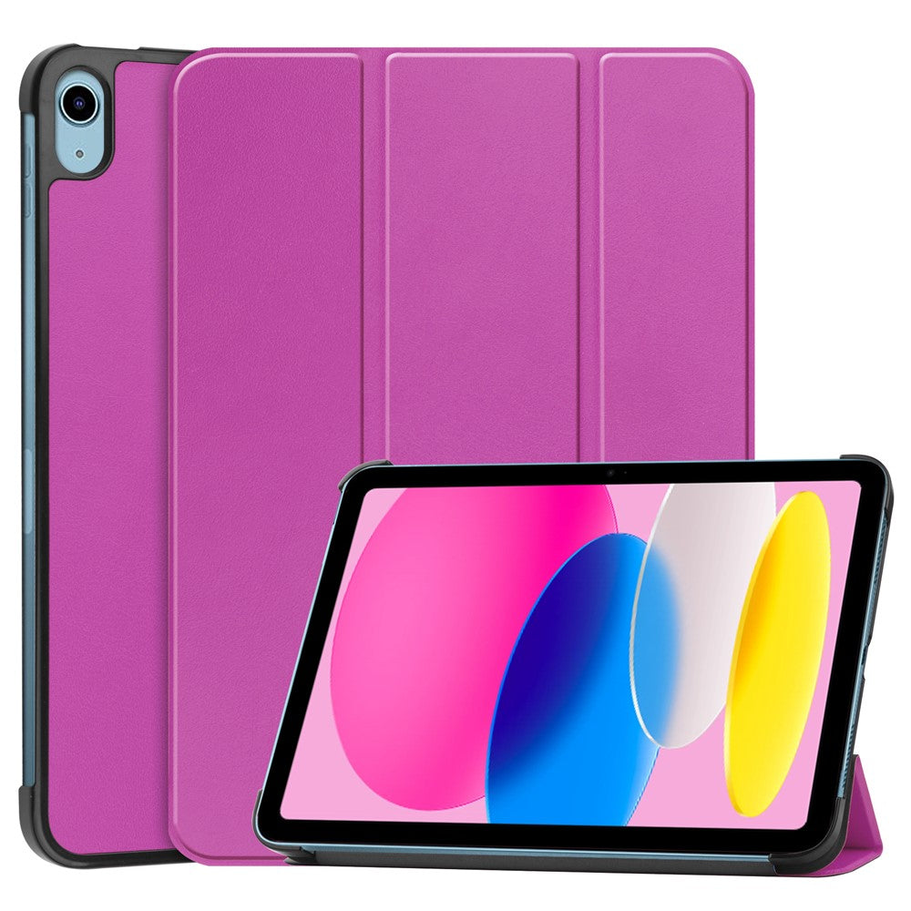 Til iPad (2025)/10.9 (2022) cover: Anti-drop læder tri-fold stander tabletcover
