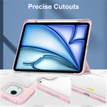 For iPad Air 13 (2026) / (2025) / (2024) Case Clear Acrylic Leather Tablet Cover Support Auto Sleep / Wake