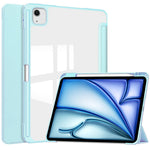 For iPad Air 13 (2026) / (2025) / (2024) Case Clear Acrylic Leather Tablet Cover Support Auto Sleep / Wake