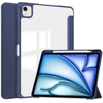 For iPad Air 13 (2026) / (2025) / (2024) Case Clear Acrylic Leather Tablet Cover Support Auto Sleep / Wake